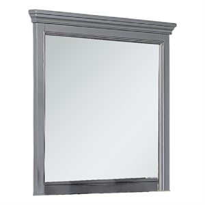 Lile Dresser Mirror w Crown Molding Frame-42 Inch Gray Solid Wood