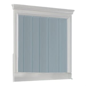 Lile Dresser Mirror w Crown Molding Frame-42 Inch White Solid Wood