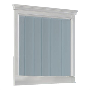 Lile Dresser Mirror w Crown Molding Frame-42 Inch White Solid Wood