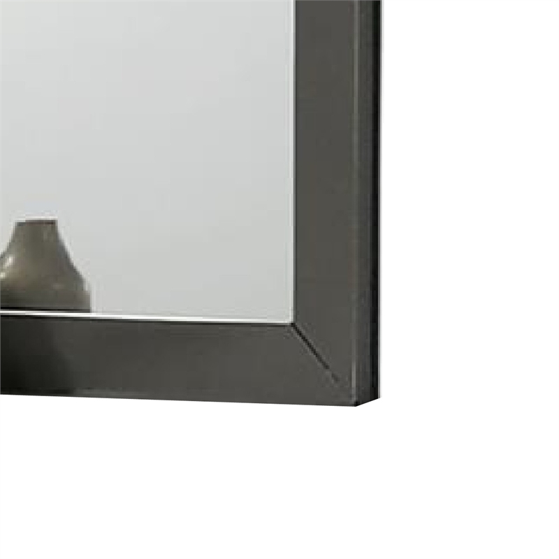 Aliso Dresser Mirror-Modern Metallic Gray Solid Wood Frame-38 Inch