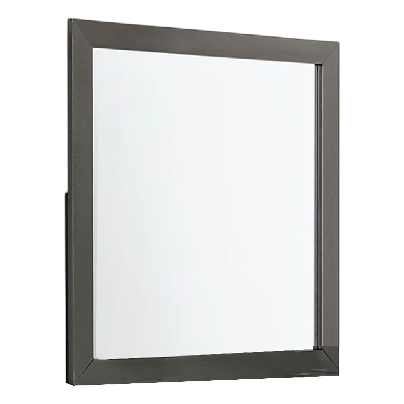 Aliso Dresser Mirror-Modern Metallic Gray Solid Wood Frame-38 Inch