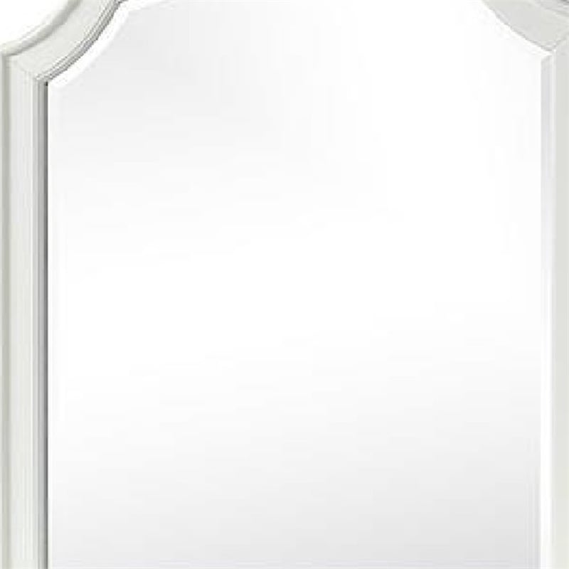 Kyna Dresser Mirror-Beveled Glass-Classic Antique White Solid Wood-40x42