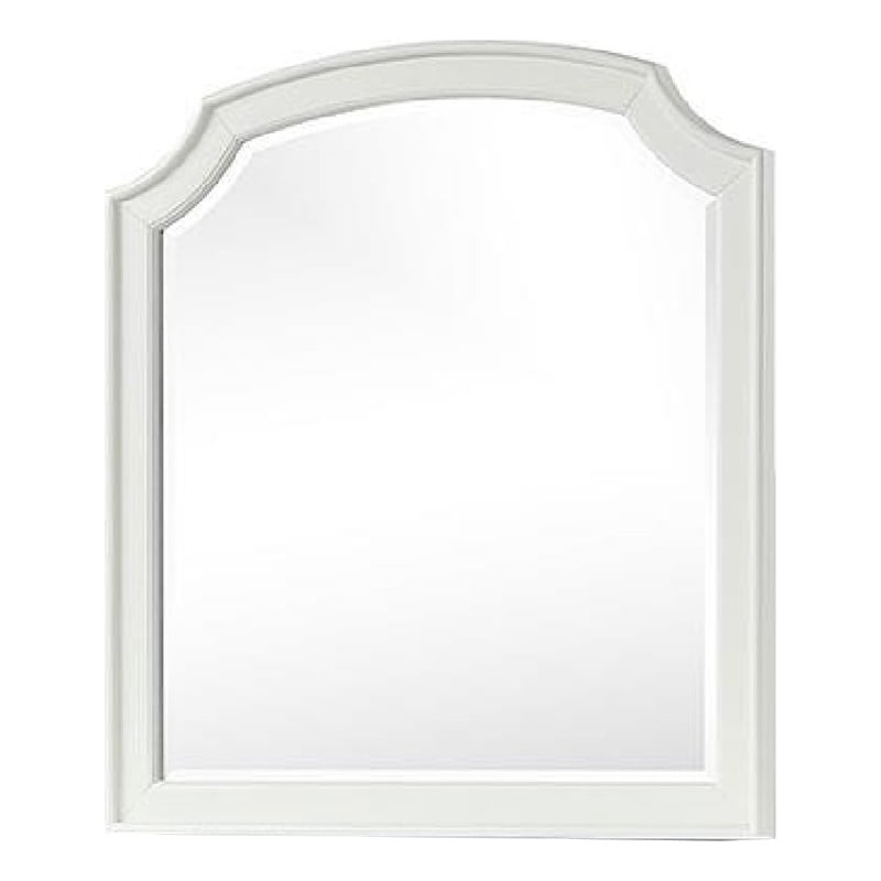 Kyna Dresser Mirror-Beveled Glass-Classic Antique White Solid Wood-40x42