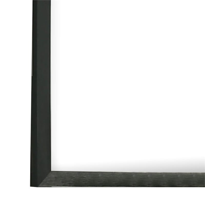 Lati Dresser Mirror-Beveled Glass-Black Wood-40 Inch Square