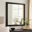 Lati Dresser Mirror-Beveled Glass-Black Wood-40 Inch Square