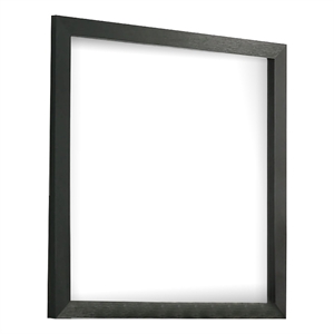Lati Dresser Mirror-Beveled Glass-Black Wood-40 Inch Square