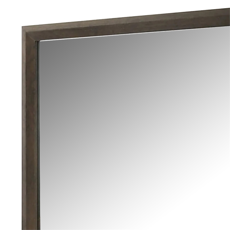 Fel Dresser Mirror-Beveled Glass-Dark Brown Wood Frame-44x45