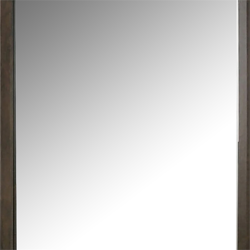 Fel Dresser Mirror-Beveled Glass-Dark Brown Wood Frame-44x45