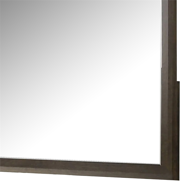 Fel Dresser Mirror-Beveled Glass-Dark Brown Wood Frame-44x45