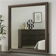 Fel Dresser Mirror-Beveled Glass-Dark Brown Wood Frame-44x45