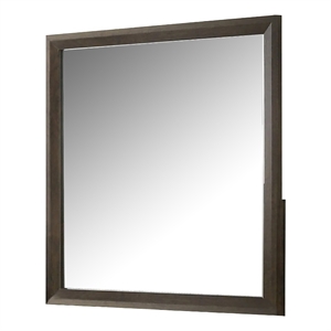 Fel Dresser Mirror-Beveled Glass-Dark Brown Wood Frame-44x45