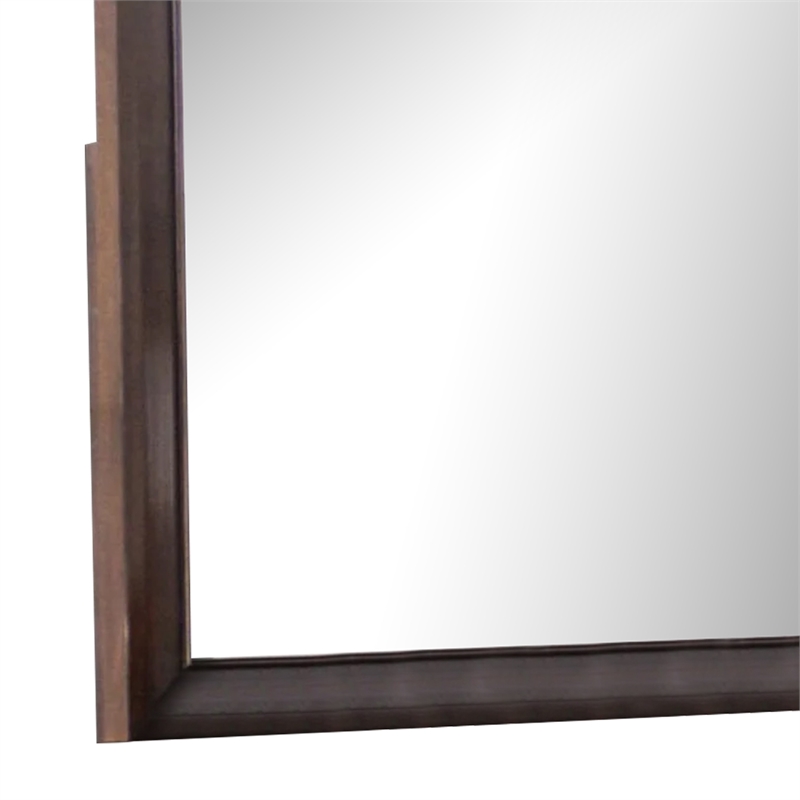 Nitz Dresser Mirror-Beveled Glass-Espresso Brown Solid Wood Frame-36x40