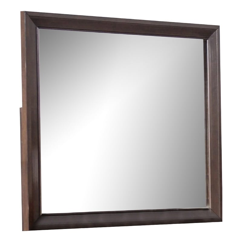 Nitz Dresser Mirror-Beveled Glass-Espresso Brown Solid Wood Frame-36x40