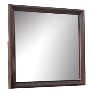 Nitz Dresser Mirror-Beveled Glass-Espresso Brown Solid Wood Frame-36x40