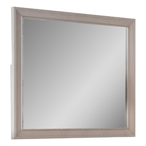 Nitz Dresser Mirror-Beveled Glass-White Solid Wood Frame-36x40