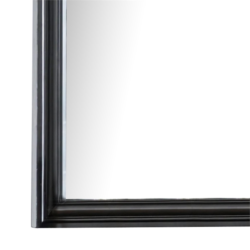 Eleena Dresser Mirror-Beveled Glass-Black Solid Wood Frame-41x42