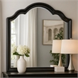 Eleena Dresser Mirror-Beveled Glass-Black Solid Wood Frame-41x42