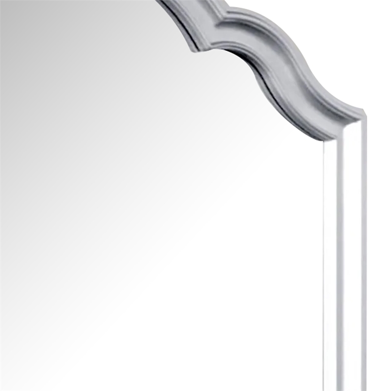 Eleena Dresser Mirror-Beveled Glass-Silver Solid Wood Frame-41x42