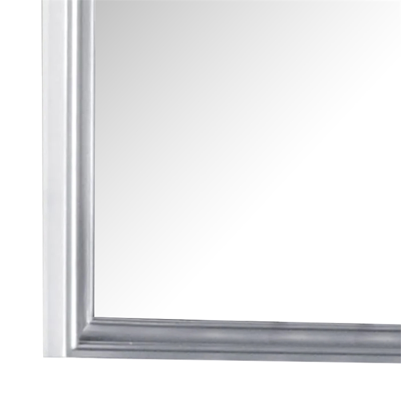 Eleena Dresser Mirror-Beveled Glass-Silver Solid Wood Frame-41x42