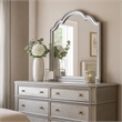 Eleena Dresser Mirror-Beveled Glass-Silver Solid Wood Frame-41x42