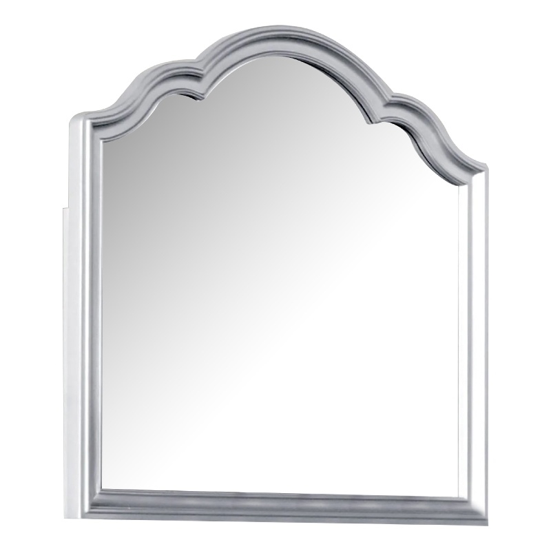 Eleena Dresser Mirror-Beveled Glass-Silver Solid Wood Frame-41x42