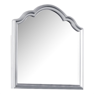 Eleena Dresser Mirror-Beveled Glass-Silver Solid Wood Frame-41x42