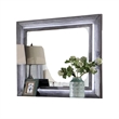 Reno Dresser Mirror-White LED Lights-46 Inch Gray Solid Wood Frame