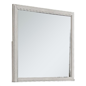 Varos Dresser Mirror-White Solid Wood-38 Inch Stylish Square Frame