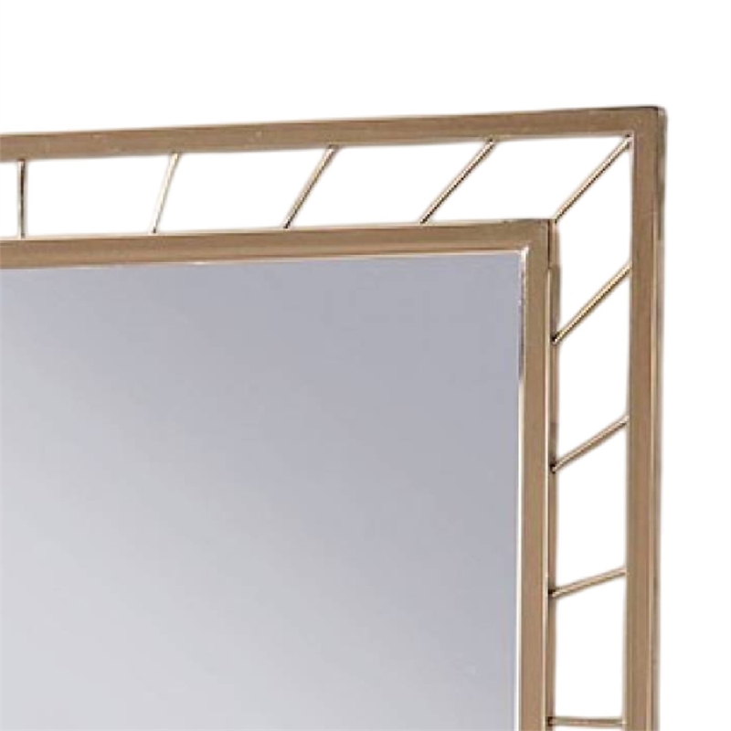 Brey Decorative Accent Mirror-39 Inch Glam Gold Plated Metal Frame