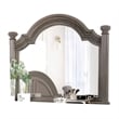 Akia Dresser Vanity Mirror-Reeded Posts-49 Inch Gray Bell Top Frame