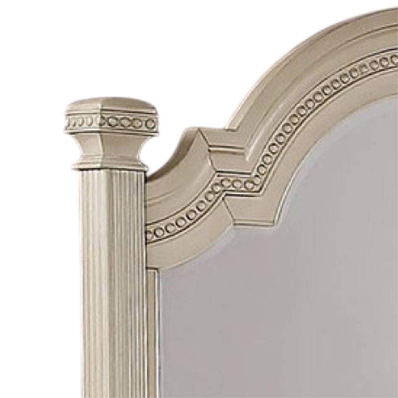 Akia Dresser Mirror-Reeded Posts-49 Inch Antique White Bell Frame