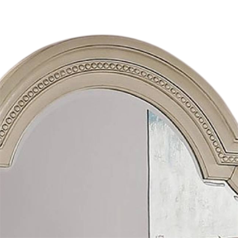 Akia Dresser Mirror-Reeded Posts-49 Inch Antique White Bell Frame