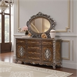 Vany Dresser Mirror-Intricate Brushed Champagne and Cherry Wood 43x53