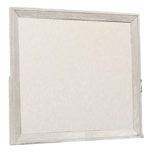 Diaz Dresser Mirror with Beveled Design-Light Gray Wood Frame 38x44