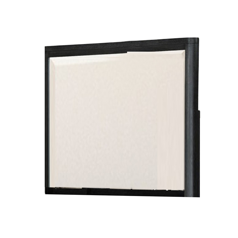 Zoko Dresser Mirror with Beveled Design-Ash Gray Solid Wood 38x42