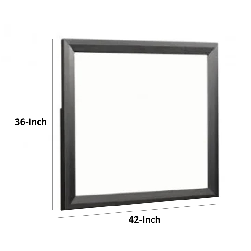 Kaira Dresser Mirror with Espresso Brown Solid Wood Frame-36x42