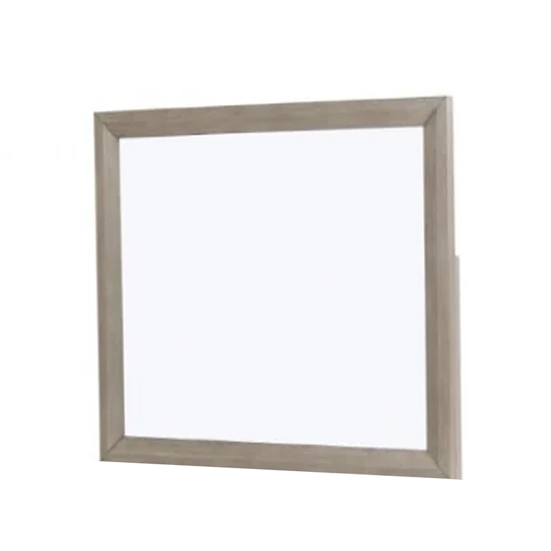 Kaira Vanity Dresser Mirror-Rustic Natural Oak Brown Wood 36x42