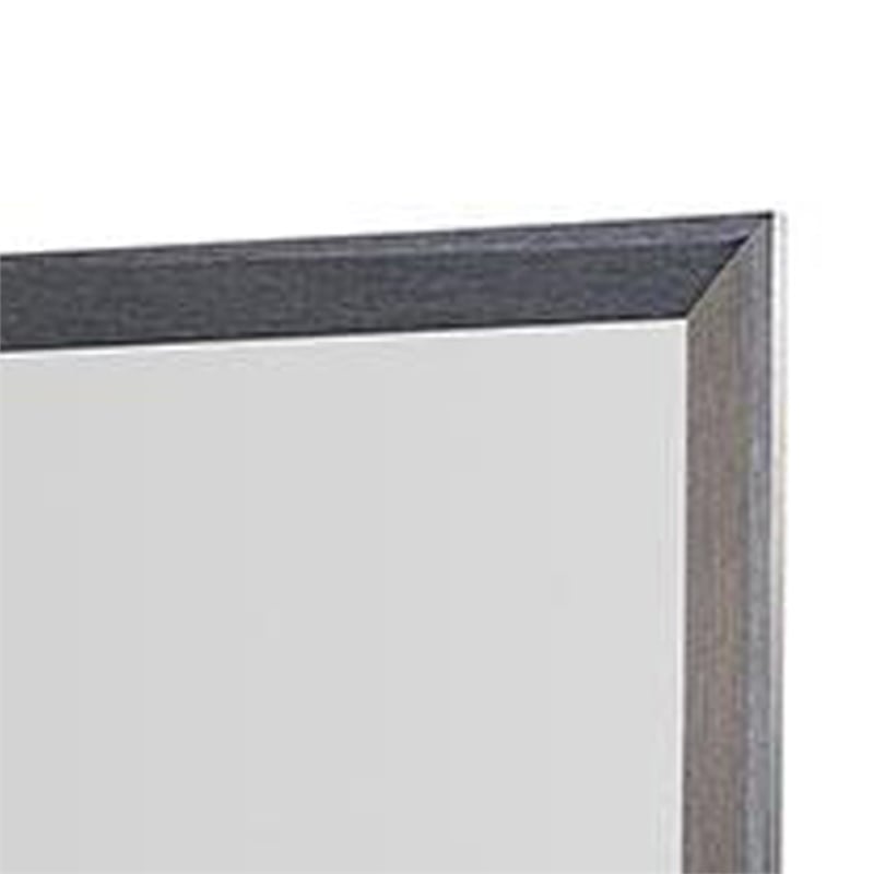 Kizie Dresser Mirror-Classic Weathered Black Solid Rubberwood 42 Inch