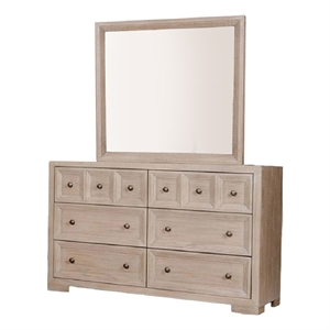 Kizie Dresser Mirror-Modern Classic Oak Beige Solid Wood-42 Inch