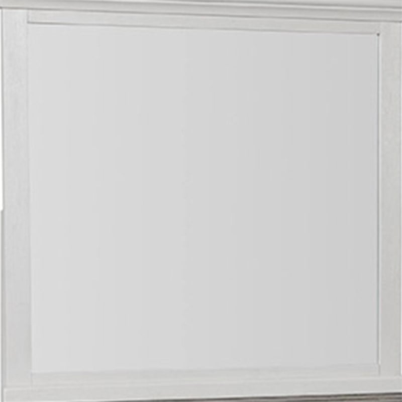 Hamps Dresser Mirror-White Solid Wood-Subtle Frame Details-38x42