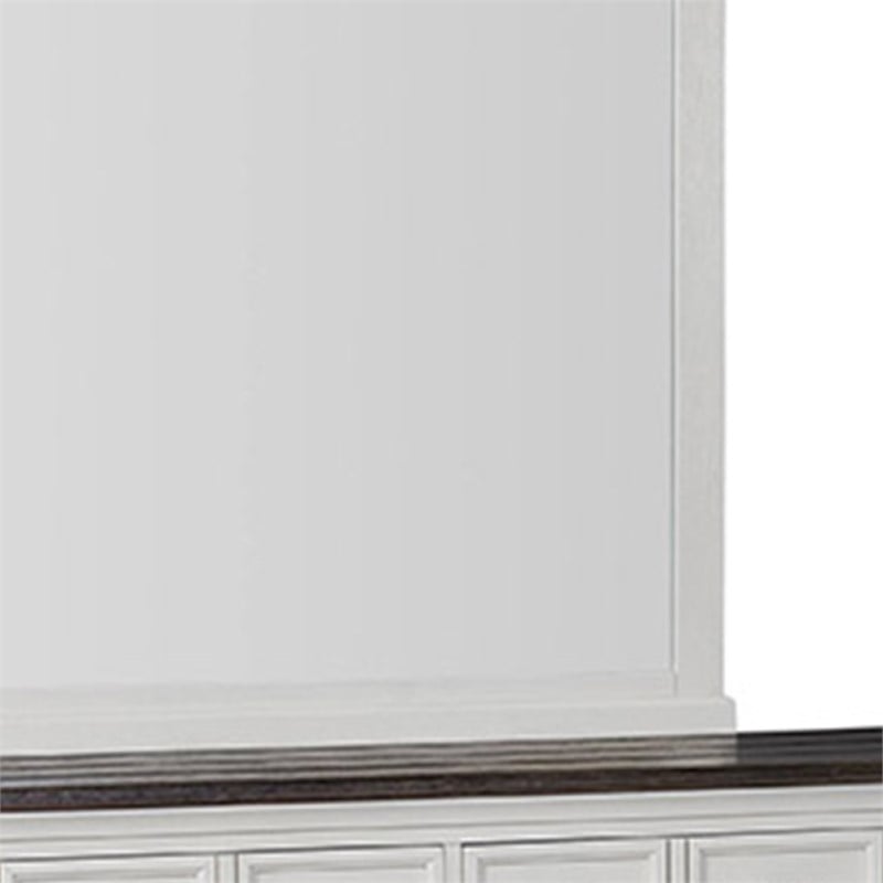 Hamps Dresser Mirror-White Solid Wood-Subtle Frame Details-38x42