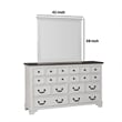 Hamps Dresser Mirror-White Solid Wood-Subtle Frame Details-38x42