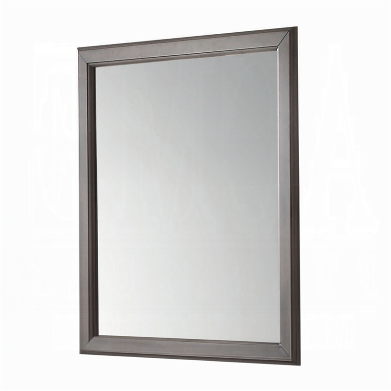 Zyna Accent Dresser Mirror-Modern Gray Wood-36x38 Rectangular Frame
