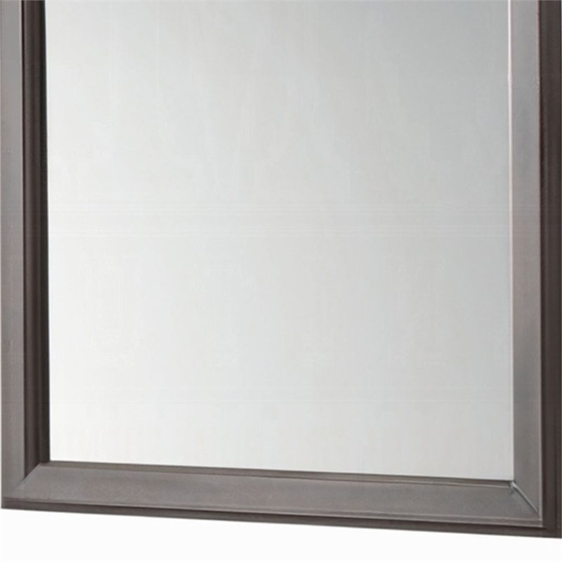 Zyna Accent Dresser Mirror-Modern Gray Wood-36x38 Rectangular Frame