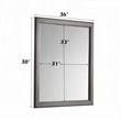 Zyna Accent Dresser Mirror-Modern Gray Wood-36x38 Rectangular Frame