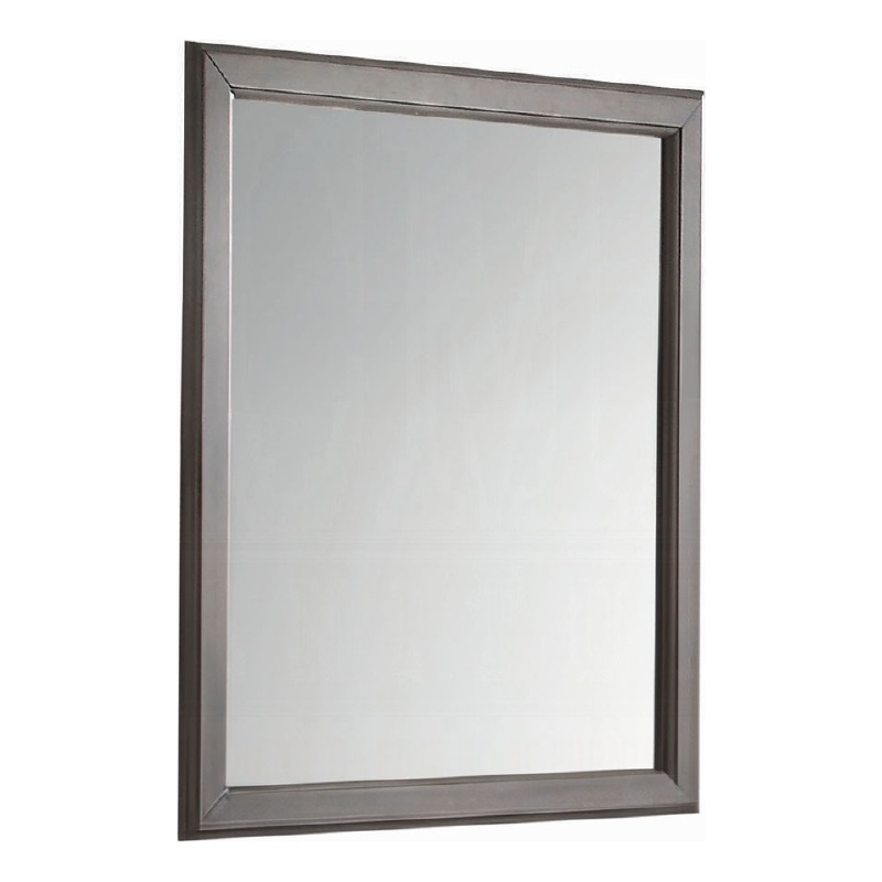 Zyna Accent Dresser Mirror-Modern Gray Wood-36x38 Rectangular Frame