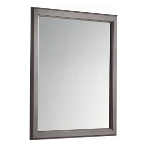 Zyna Accent Dresser Mirror-Modern Gray Wood-36x38 Rectangular Frame