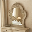 Ally Vanity Mirror-46x46-Scrolled Carved Classic Details-White Wood