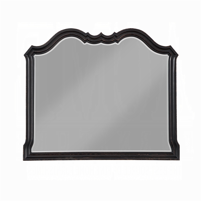 Chery Dresser Mirror-39x46 Beveled Edges and Classic Black Wood Frame