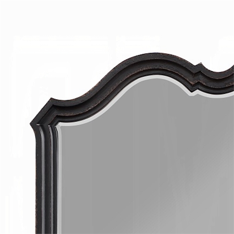 Chery Dresser Mirror-39x46 Beveled Edges and Classic Black Wood Frame